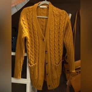 Woman’s Just fab  Golden Cable Knit Cardigan